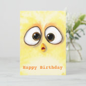 Happy Birthday - Little Chicken met Big Eyes - (Staand voorkant)