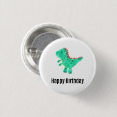 Happy Birthday Little Dinosaur Badge Ronde Button 3,2 Cm (Voorkant /achterkant)