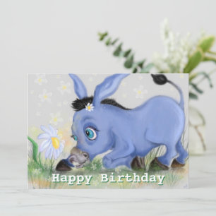 Happy Birthday - Little Donkey en Daisy - Cute