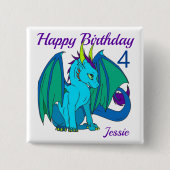 Happy Birthday Little Dragon personalize Button (Voorkant)