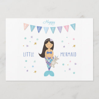 Happy Birthday Little Mermaid Birthday Card Kaart