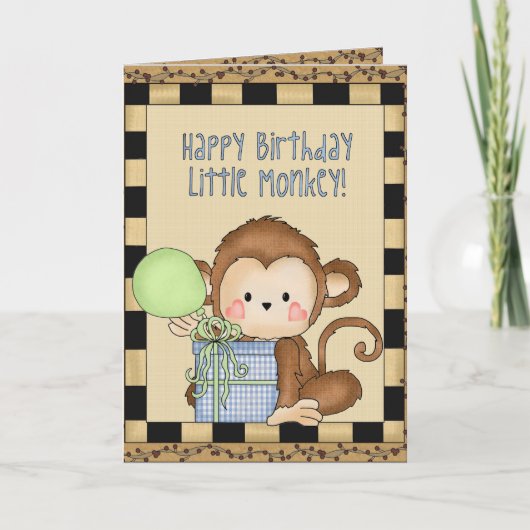 Happy Birthday Little Monkey wenskaart Kaart (Voorkant)