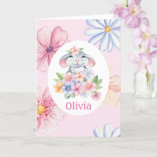 Happy Birthday Little Mouse  in roze Kaart