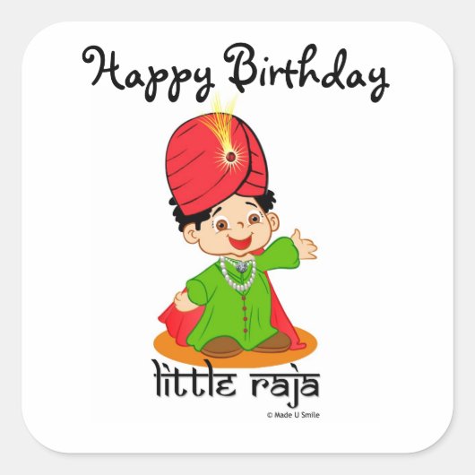 Happy Birthday Little Raja Stickers (Voorkant)