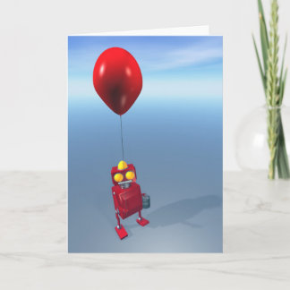Happy Birthday Little Red Robot Kaart
