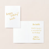 HAPPY BIRTHDAY LIVE HEART CUSTOM GOLD CALLIGRAPHY