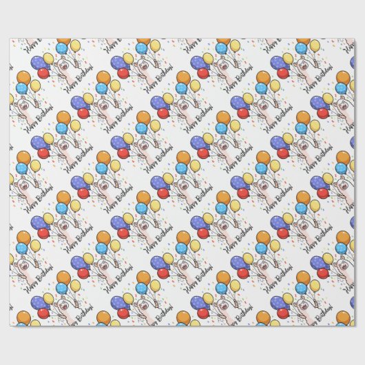 Happy Birthday Llama Cadeaupapier (Vlak)