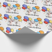 Happy Birthday Llama Cadeaupapier (Hoek)