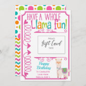 Happy Birthday Llama Fun Gift Kaart Holder (Voorkant / Achterkant)