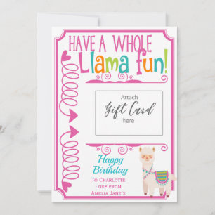 Happy Birthday Llama Fun Gift Kaart Holder