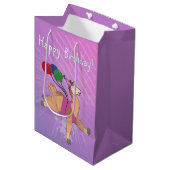 Happy Birthday Llama Medium Cadeauzakje (Voorkant Gekanteld)