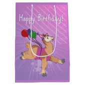 Happy Birthday Llama Medium Cadeauzakje (Achterkant)