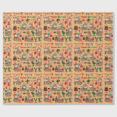 Happy Birthday Llama Pattern Cadeaupapier (Vlak)