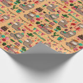 Happy Birthday Llama Pattern Cadeaupapier (Hoek)