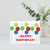 Happy Birthday lollipops Briefkaart (Staand voorkant)
