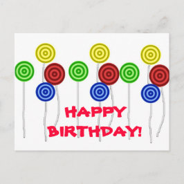 Happy Birthday lollipops Briefkaart