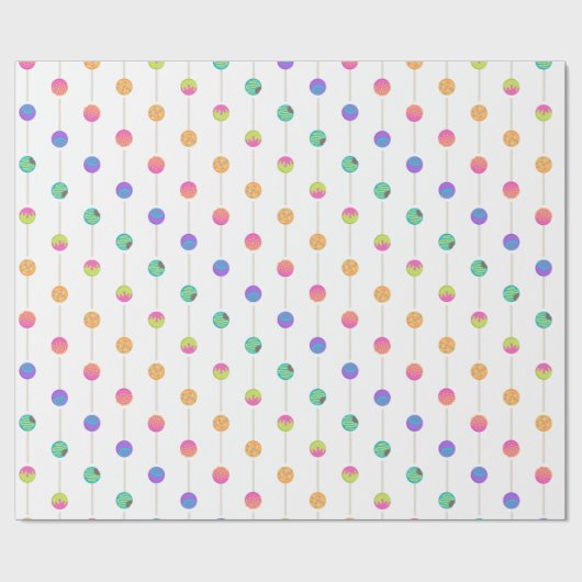 Happy Birthday lollipops Cadeaupapier (Vlak)