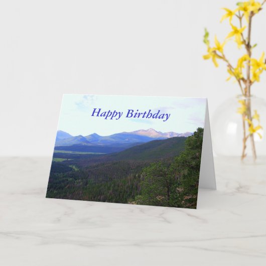 Happy Birthday, Longs Peak, Colorado Kaart (Gele Bloem)