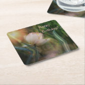Happy Birthday Lotus Reflection Paper Coaster Kartonnen Onderzetters (Schuin)