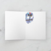 Happy Birthday Love Blue Lovebirds Vogelkunst Feestdagen Kaart (Binnen)