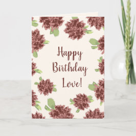 Happy Birthday Love Generic - Red Daisies Lijst. Kaart