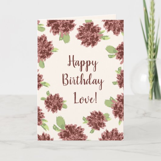 Happy Birthday Love Generic - Red Daisies Lijst. Kaart (Voorkant)