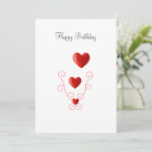 Happy Birthday Love Hearts Birthday (Staand voorkant)