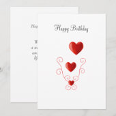 Happy Birthday Love Hearts Birthday (Voorkant / Achterkant)