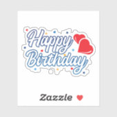 Happy Birthday Love Hearts sticker (Vel)