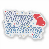Happy Birthday Love Hearts sticker (Voorkant)