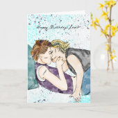 Happy Birthday, Love | Lesbische kus Kaart (Gele Bloem)