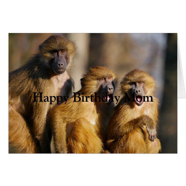 Happy Birthday Love van je apen Fun Animal (Voorkant Horizontaal)
