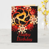 Happy Birthday LoveCircle Wenskaart Kaart (Gele Bloem)