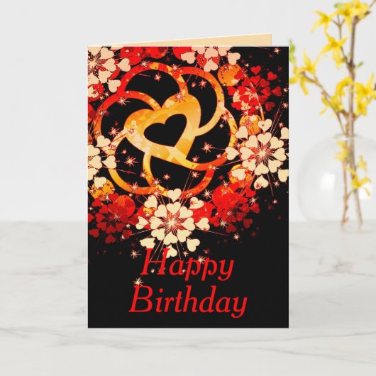 Happy Birthday LoveCircle Wenskaart Kaart (Gele Bloem)