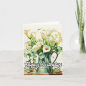 Happy Birthday Lovely Calla Lilies Flowers Kaart (Voorkant)