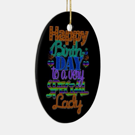 ***HAPPY BIRTHDAY LOVELY LADY** KERAMISCH ORNAMENT (Rechts)