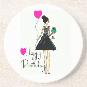 ***HAPPY BIRTHDAY LOVELY LADY** ZANDSTEEN ONDERZETTER