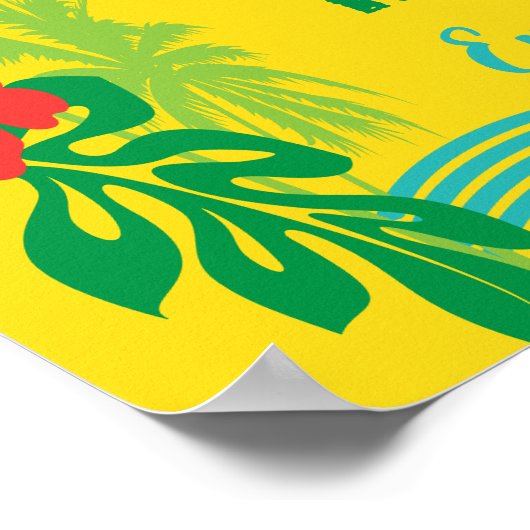 Happy Birthday Luau Tropical Poster (Hoek)