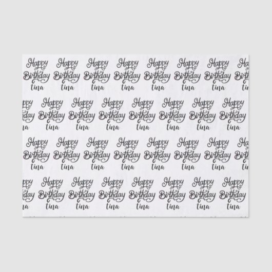Happy Birthday luxe lettertype Tissuepapier (Voorkant)