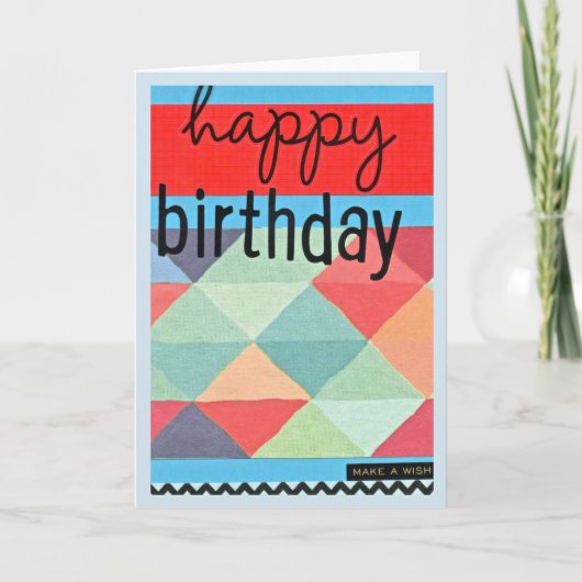 Happy Birthday, maak een wens Kaart (Voorkant)