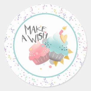 Happy Birthday maak een wens Ronde Sticker