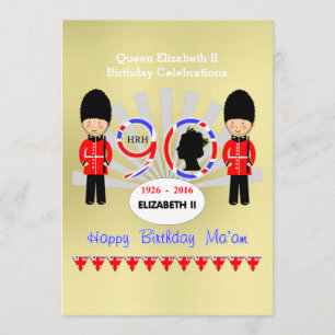 Happy Birthday Ma'am Queen Elizabeth II 90th Party Kaart