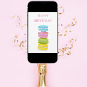 Happy Birthday Macaroons Colour Pencil Tekening Kaart