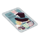 Happy Birthday Mad Hatter Tea Party Briefkaart Magneet (Rechterzijde)
