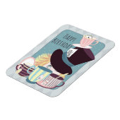 Happy Birthday Mad Hatter Tea Party Briefkaart Magneet (Linkerzijde)