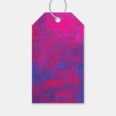 Happy Birthday Magenta en Blue Abstract schilderen Cadeaulabel (Achterkant)
