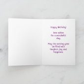 Happy Birthday Magenta en Blue Abstract schilderen Kaart (Binnen)