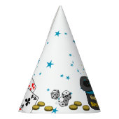 Happy Birthday Magic Show Zwart Wit Blauw Kinder Feesthoedjes (Links)