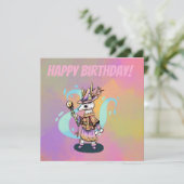 Happy Birthday Magical wolf Kaart (Staand voorkant)
