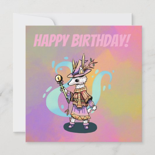 Happy Birthday Magical wolf Kaart (Voorkant)